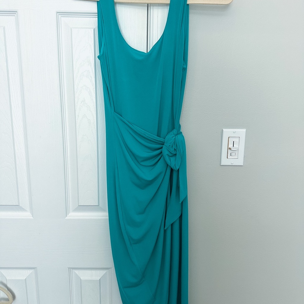 Express Teal Asymmetrical Dress